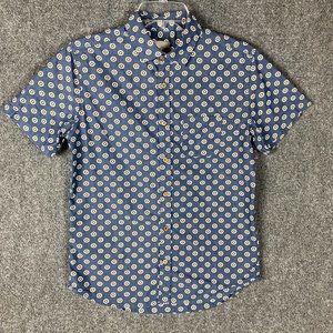 Of All Threads Button Up Shirt Men's Small Short Sleeve Blue Cotton Blend S